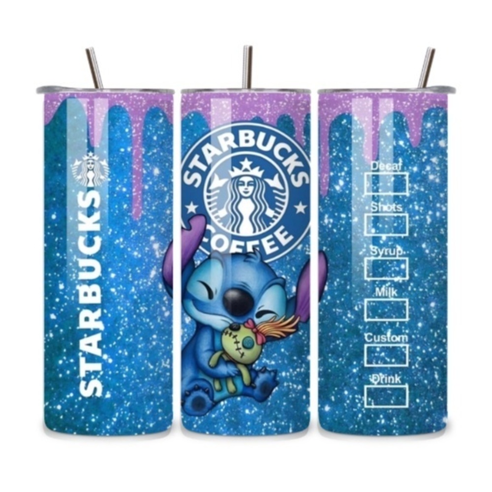 Stitch Glitter 20oz Stainless Steel Tumbler